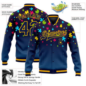 Veste de baseball varsity pour hommes en gros, sur mesure, couleur personnalisée, manches longues, broderie chenille, streetwear, lettre, OEM - Product Image 2