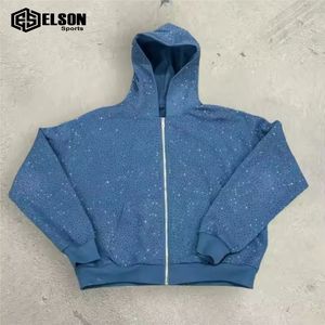 Sudadera con capucha lavada con ácido de buena calidad de talla grande, ropa de calle en blanco Vintage, sudaderas con capucha recortadas desteñidas al sol de doble capa personalizadas para hombres - Product Image 6