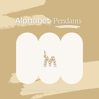 Vente flash - Pendentif en or 14 carats personnalisable avec initiale, alphabet, perle, lettre - Design unique pour enfants - Bijoux tendance