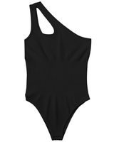Body sculptant sexy asymétrique à une épaule pour femme, effet ventre plat, sans manches
