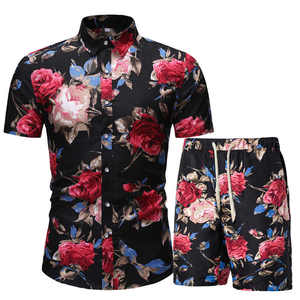 Novedades de verano, camisa de manga corta de viaje Hawaiana para hombre, Camisa estampada de talla grande y traje corto - Product Image 5