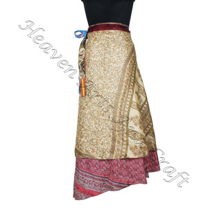 กระโปรงยาวแบบอินเดียชุดเดรสยาวแบบกลับด้านได้ชุดเดรสผ้าไหมเมจิกกระโปรงยาว38 "ส่าหรีชุดชายหาดสำหรับผู้หญิง - Product Image 6