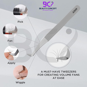 Pince à épiler en acier inoxydable à pointe incurvée de haute précision pour Extensions de cils Volume applicateur greffé de cils outil de maquillage de soins de beauté - Product Image 4