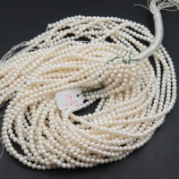 Perles de culture d'eau douce naturelles de qualité supérieure, forme de pomme de terre lisse, 4 mm, perles de culture naturelles pour la fabrication de bijoux, collier et bracelet