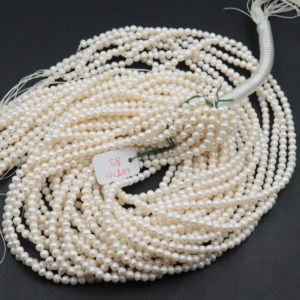 Perles de culture d'eau douce naturelles de qualité supérieure, forme de pomme de terre lisse, 4 mm, perles de culture naturelles pour la fabrication de bijoux, collier et bracelet - Product Image 3