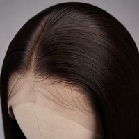 Perruque Lace Front 13x4 en Cheveux Humains Brésiliens Vierges 11A, Lisses, Longs, Brun Foncé, avec Dentelle Transparente Soyeuse