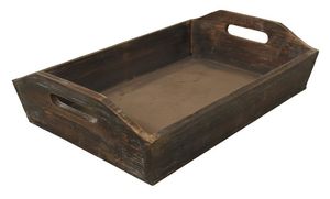 ถาดไม้วอลนัททรงกลมสีน้ำตาลชนบทขนาดเล็กออกแบบได้ตามที่ต้องการถาดใส่อาหารพร้อมที่จับถาดใส่สาร์ธรรมชาติ - Product Image 3