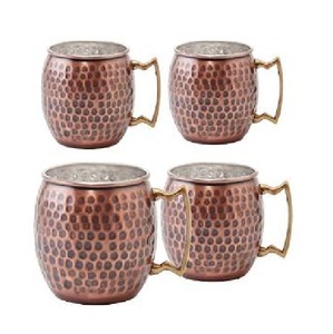 Taza de barril de cobre negro de punto martillado antiguo con mango de latón puro para beber Hotel Bar restaurante uso doméstico - Product Image 3