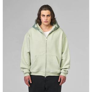 Sudadera con Capucha de Alta Calidad, Gruesa, con Cierre, Corte y Costura Personalizados, Sudadera Extra Grande para Hombre con Cierre, Impresión Puff, Sudadera Corta Cuadrada para Hombre - Product Image 2