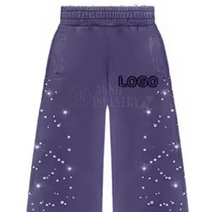 บริการ OEM ขั้นต่ำในการสั่งซื้อน้อย ออกแบบโลโก้ตามสั่ง ชุดวอร์มประดับเพชร ขายดี วัสดุทนทาน ระบายอากาศได้ดี ชุดวอร์มประดับเพชรสำหรับผู้ชาย - Product Image 6