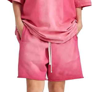 Pantalones Cortos Casuales de Verano para Hombre, Estilo Urbano, Transpirables, de Lana, Holgados, Lavados al Ácido, con Cintura Elástica, Servicio OEM - Product Image 1