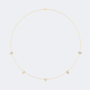 สร้อยคอเพชรทรงต่างๆ น้ำหนักรวม 1.50 กะรัต ตัวเรือนทอง 14k เพชรเพาะเลี้ยงในห้องปฏิบัติการ รูปทรงหลากหลาย กลม รี หยดน้ำ สำหรับผู้หญิง - Product Image 6