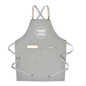 Tablier de barbier avec poche en cuir pour adulte, mode chic et personnalisable, jean imperméable et réutilisable en tissu sans manches pour la maison - Product Image 2