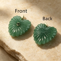 Liontin Batu Permata Alami Ukiran Hati Grosir Berlapis Emas 18K dengan Tatahan CZ Gaya Boho Vintage untuk Pembuatan Perhiasan SEKIM JEWELRY P2D1038