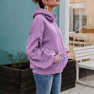 เสื้อสตรีโอเวอร์ไซส์ แขนทรงปีกค้างคาว ผ้าฝรั่งเศสเทอร์รี่เนื้อหนา 100% ผ้าฝ้าย ถักแบบฤดูหนาว เป็นมิตรกับสิ่งแวดล้อม สไตล์สตรีทแวร์ - Product Image 3