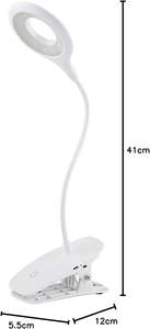 Lámpara de Escritorio LED con Control Táctil, Diseño de Cuello de Cisne, Luz Nocturna Recargable, Batería Eléctrica, Construcción de Plástico, 3 Intensidades - Product Image 4