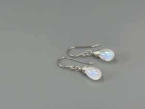 Pendientes de piedra lunar de oro rosa chapados en oro de 14 quilates hechos a mano, joyería colgante de piedras preciosas de Plata de Ley 925 para fiesta de boda o regalo - Product Image 4