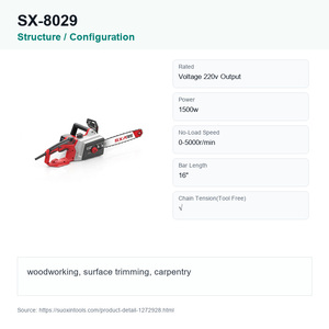 Motosega Elettrica Professionale OEM con Motore Brushless SX-8029, Barra Guida da 16 Pollici per Taglio e Potatura Alberi da Giardino - Product Image 2