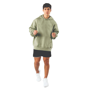 Fabricant de sweat à capuche personnalisé 100% en coton mélangé pour hommes logo brodé en tissu français doublé en polaire surdimensionné pour la saison hivernale - Product Image 2