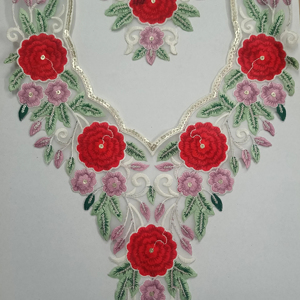 Elegante cuello bordado con lentejuelas en tela de red para blusa Sari, vestido Kurti, escote, uso de sastrería de moda - Product Image 1