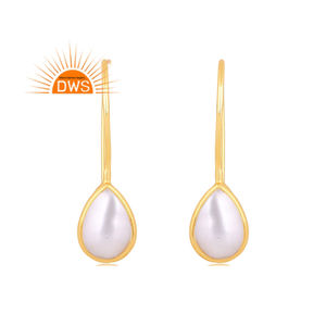 Último diseño hecho a mano 18K chapado en oro perla natural piedra colgante pendiente Demi joyería fina fabricante - Product Image 1