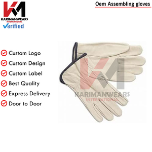 Guantes de Trabajo de Cuero para Hombre con Cierre de Muñeca Ajustable, Duraderos, para Bricolaje, Jardinería, Construcción, Motociclismo, Talla Grande Wells - Product Image 3