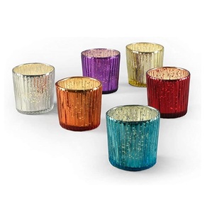 Bougeoirs votifs en verre coloré bougeoir à filature de carrousel en métal avec produit haut de gamme en verre plein pour le style élégant - Product Image 3