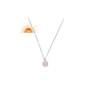 Meilleure vente de collier pendentif en argent sterling avec pierre de lune naturelle arc-en-ciel fabricant de bijoux personnalisés - Product Image 1