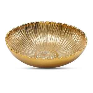 ชามสลัด/ข้าวทำด้วยมือสไตล์อเมริกันชามเสิร์ฟทรงกลมทำจากอลูมิเนียมชุบทองเหลืองดีไซน์เนอร์ - Product Image 3