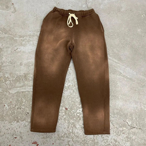 Recién llegado invierno 100% algodón lavado ácido impreso Flare Set para adultos cremallera chándales secado rápido transpirable ecológico - Product Image 5