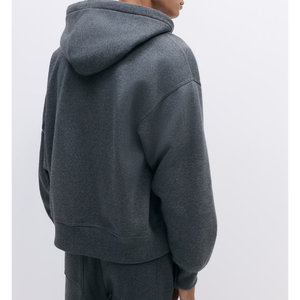 Sweat à capuche zippé pour homme en coton 100% Coupe ample avec épaules tombantes Respirant et coupe-vent - Product Image 4