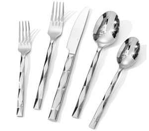 Couverts durables et durables en acier inoxydable fabriqués à la main couverts finis argentés pour la restauration mariages événements cuillère fourchette - Product Image 1