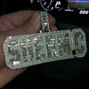 Colgante de Moissanita con Letras Personalizadas, Diseño de Palabra Helada, Color D VVS, Plata 925 Chapada en Oro, Joyería Hip Hop, OEM ODM al por Mayor - Product Image 5