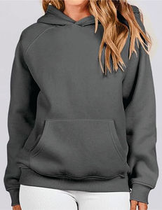 Sweat-shirt surdimensionné anti-rides pour femme Pull en polaire à capuche style automne hiver - Product Image 1