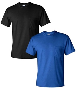 T-shirt en coton personnalisé avec poche, décontracté pour homme, manches courtes, col rond, vente en gros OEM - Product Image 3