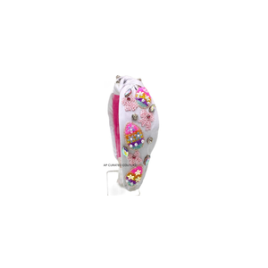 Diademas de Conejito de Pascua con Cuentas de Semillas para Mujer, Material de Tela, Bordado Colorido, Accesorio de Moda Multifuncional - Product Image 5