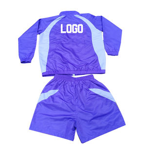 Chaqueta y pantalones cortos con cremallera de 2 piezas 100% Nylon Heavyweight DTF Logo Drop Shoulder Windbreaker Chándal para hombres - Product Image 2