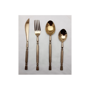 Ensemble de couverts en laiton, couverts classiques, ensemble de couverts de restaurant, respectueux de l'environnement, excellent avec placage or - Product Image 1