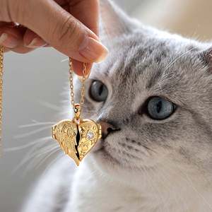 Jeulia Petland Custom Angel Wing Pet Paw Heart Photo <b>Locket</b> Charm - Product Image 5
