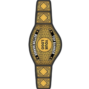 Ceinture de championnat de boxe personnalisée, noir et or, PU, unisexe, équipement d'entraînement durable pour les arts martiaux - Product Image 6