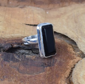 Anillo de estilo bohemio con piedra preciosa de ónix negro natural, Plata de Ley 925 sólida, joyería hecha a mano, chapado en rodio, características de sello 925 - Product Image 3