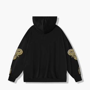 เสื้อฮู้ดมังกรสีทองปักลายยูนิเซ็กส์เสื้อสวมหัวทรงโอเวอร์ไซส์เสื้อมีฮู้ดปักโลโก้ตามสั่งสำหรับผู้ชายและผู้หญิง - Product Image 5