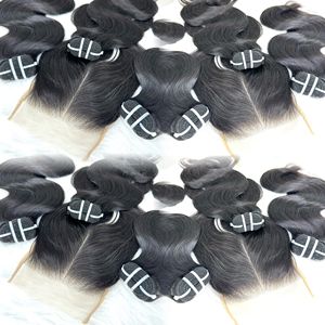 Extensiones de cabello humano virgen con cierre y extensiones de ondas corporales de cabello natural de alta calidad - Product Image 4