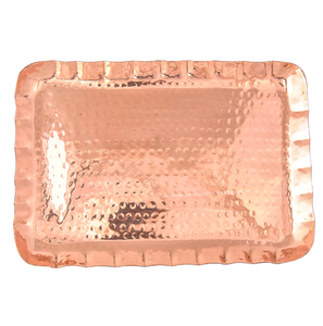 ถาดเสิร์ฟทองแดงเป็นมิตรกับสิ่งแวดล้อมถาดโลหะทรงกลมพร้อมด้ามทองเหลือง - Product Image 3