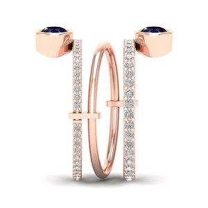 Anillo de Zafiro Azul Clásico REYES en Plata de Ley 925 con Certificado GRA, Anillos de Compromiso y Declaración con Moissanita para Mujer - Product Image 3