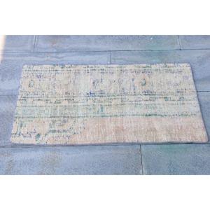 Vintage Turkish Small Rug 1.6x3.3 ft, <b>Brown</b> <b>Wool</b> Rug - Product Image 4