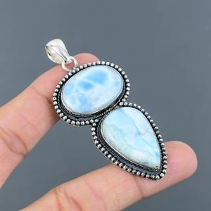 JESSICA CREATION JCA002 - Elegante Colgante para Mujer, Plata de Ley 925, Piedra Preciosa de Larimar, Hecho a Mano, Regalo de Boda Perfecto, Amor 925 - Product Image 3