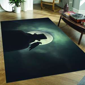 Alfombra con estampado de silueta de hombre con sombrero, decoración moderna para el hogar, lavable a máquina, alfombra de chenilla - Product Image 5