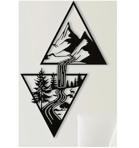 Panel de Arte de pared de Metal con diseño geométrico abstracto contemporáneo para decoración de habitaciones y estética interior de proveedor indio - Product Image 6