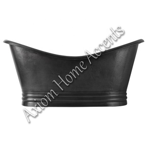 Bañera de cobre independiente con acabado pulido liso, perfecta para baños domésticos tipo spa de Axiom Home Accents - Product Image 6